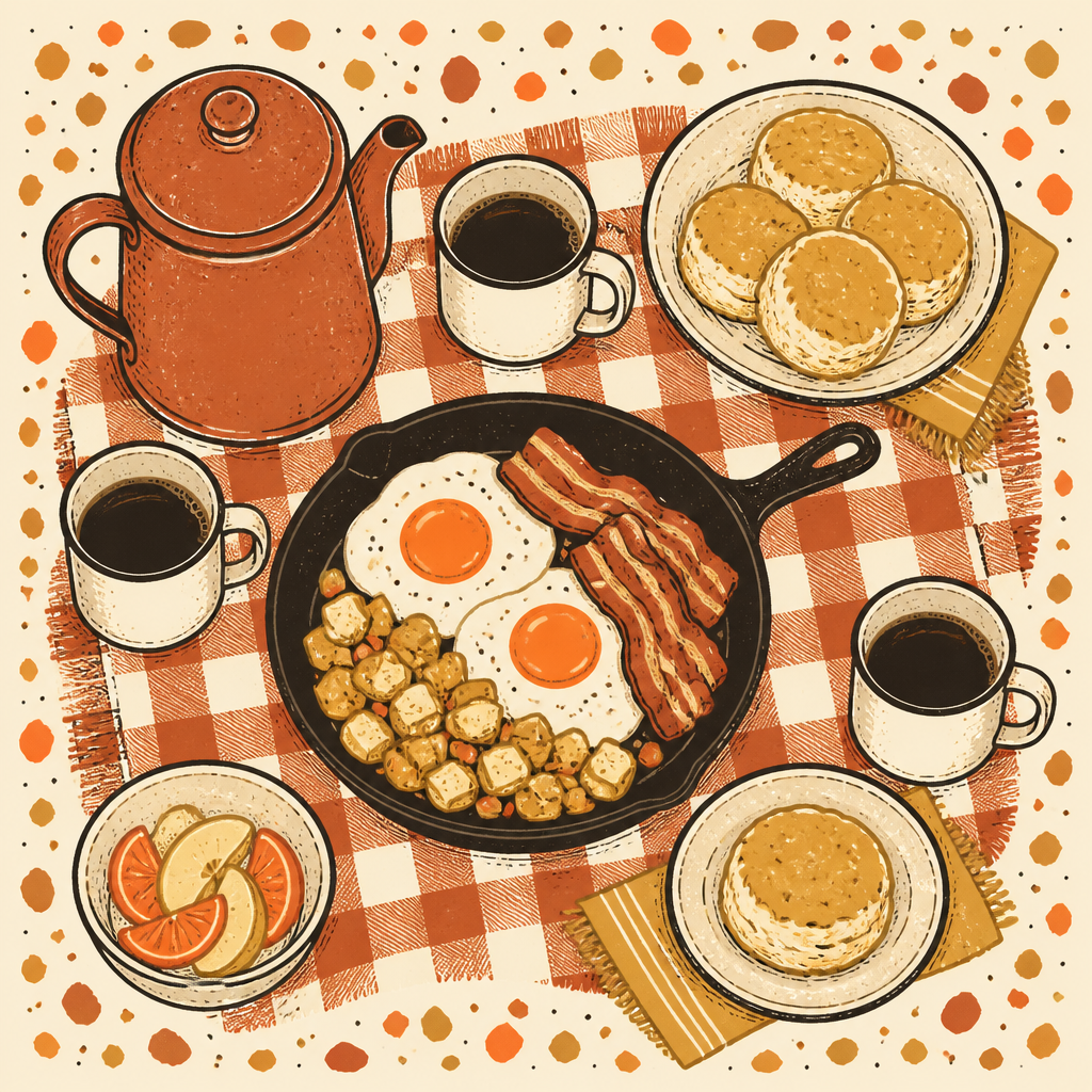 Chuckwagon breakfast on the daily agenda