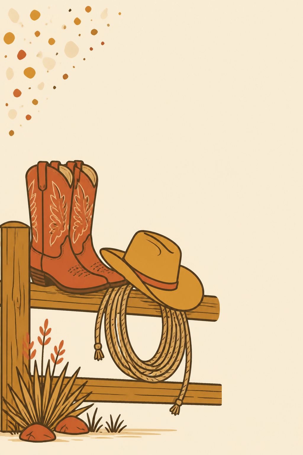 Friendly cowboy boots beside the RSVP form
