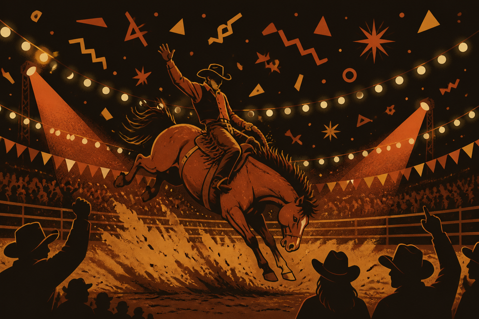 The evening rodeo arena show